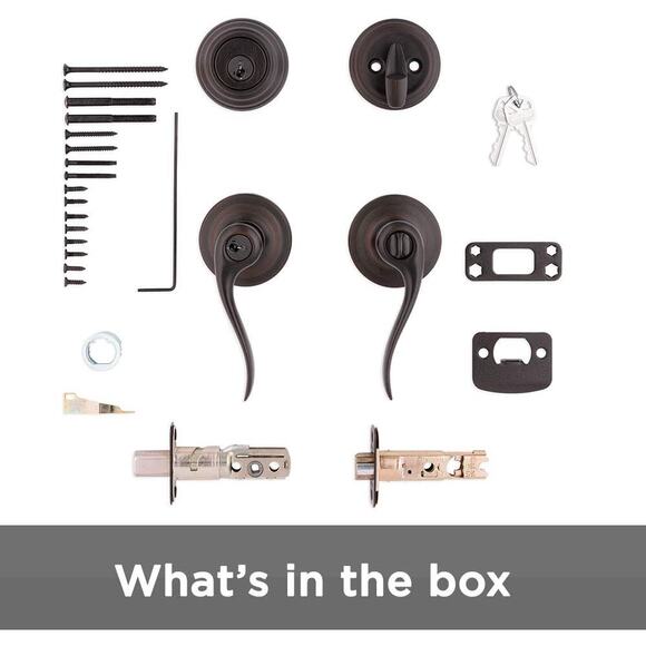 Kwikset 991 Tustin Entry Lever and Single Cylinder Deadbolt Combo Pack - Picture 5 of 6